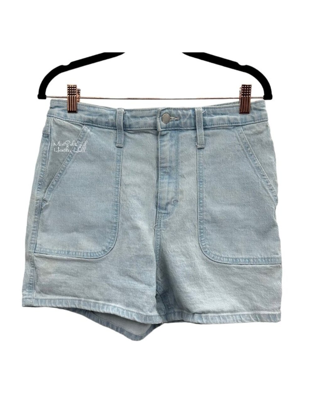 Universal Thread Ultra Highest Rise Midi Light Wash Shorts Size 30